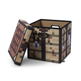Minecraft Crafting Table Fabric Storage Bin Cube Organizer with Lid | 13 Inches