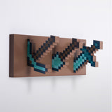 Minecraft Diamond Tool Wall Coat Hooks Storage Rack
