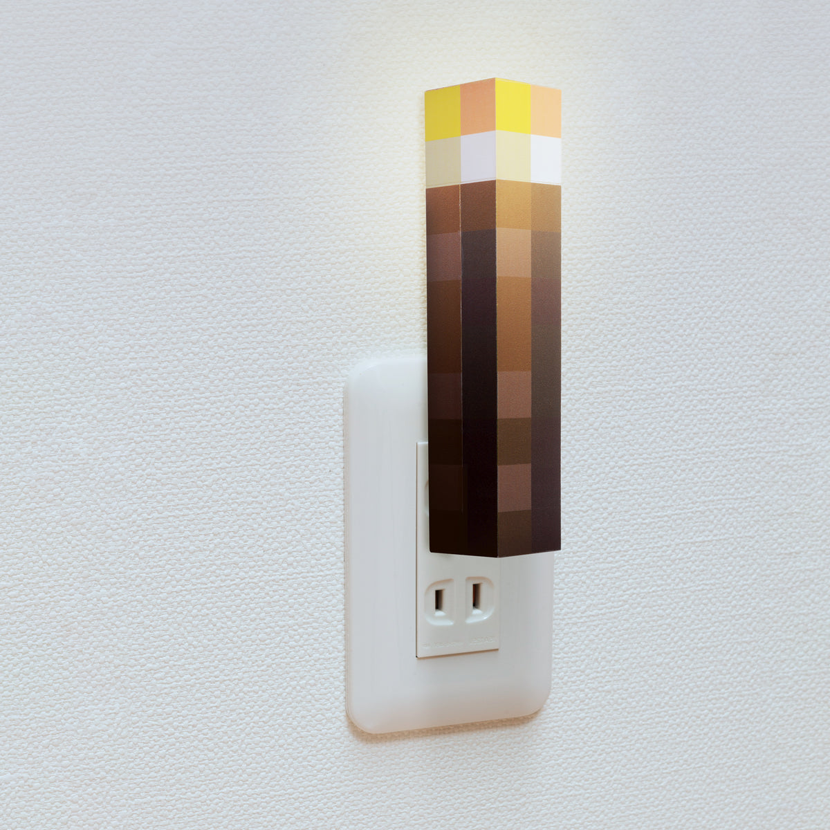 Minecraft Brown Stone Torch PlugIn Nightlight with Auto Dusk to Dawn