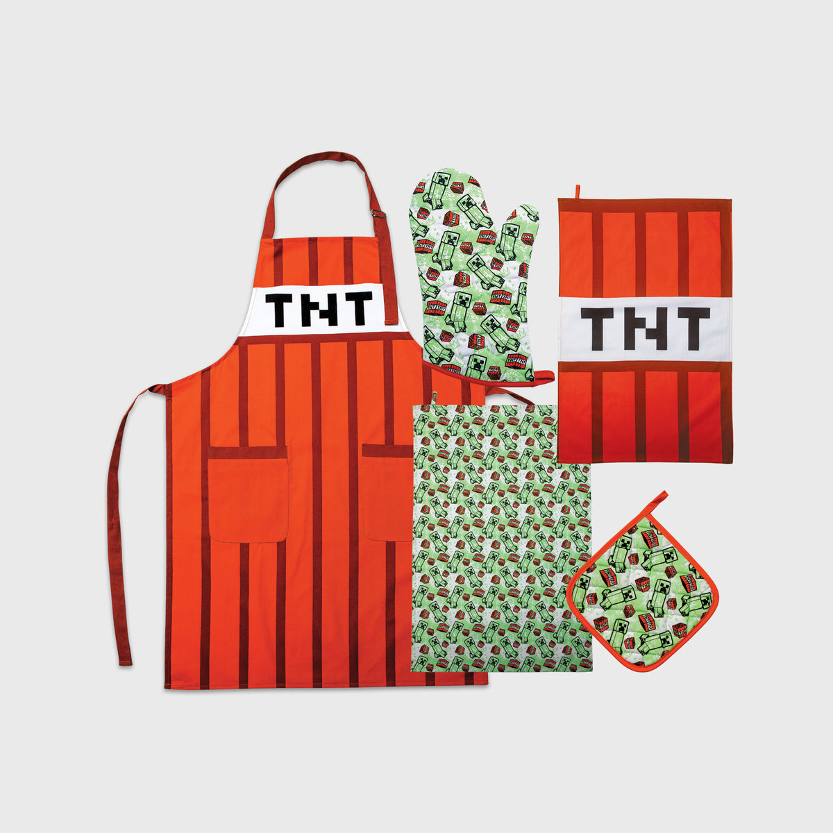 Minecraft TNT Kitchen Set: TNT Youth Apron & TNT Cookie Jar | Free Shi