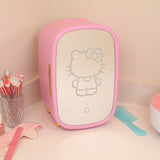 Sanrio Hello Kitty Beauty Fridge Thermoelectric Cooler with Light-Up LED Mirror, 7L, Pink