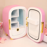 Sanrio Hello Kitty Beauty Fridge Thermoelectric Cooler with Light-Up LED Mirror, 7L, Pink