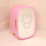 Sanrio Hello Kitty Beauty Fridge Thermoelectric Cooler with Light-Up LED Mirror, 7L, Pink