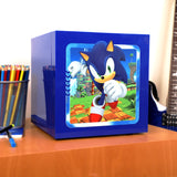 Sega Sonic the Hedgehog Mini Fridge Thermoelectric Cooler, 6.7L, AC/DC Power, Blue