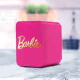 Barbie Hot Pink Gold Mini Fridge Thermoelectric Cooler with AC/DC Power, 4L