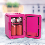 Barbie Hot Pink Gold Mini Fridge Thermoelectric Cooler with AC/DC Power, 4L