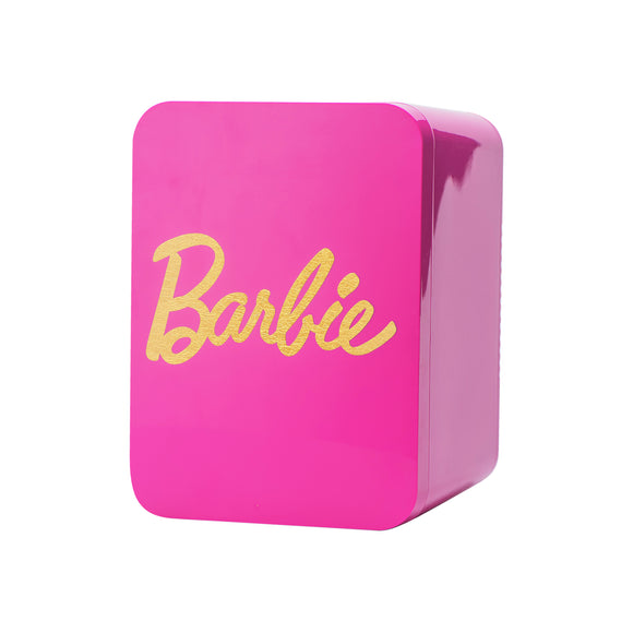 Barbie Hot Pink Gold Mini Fridge Thermoelectric Cooler with AC/DC Power, 4L