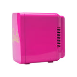 Barbie Hot Pink Gold Mini Fridge Thermoelectric Cooler with AC/DC Power, 4L