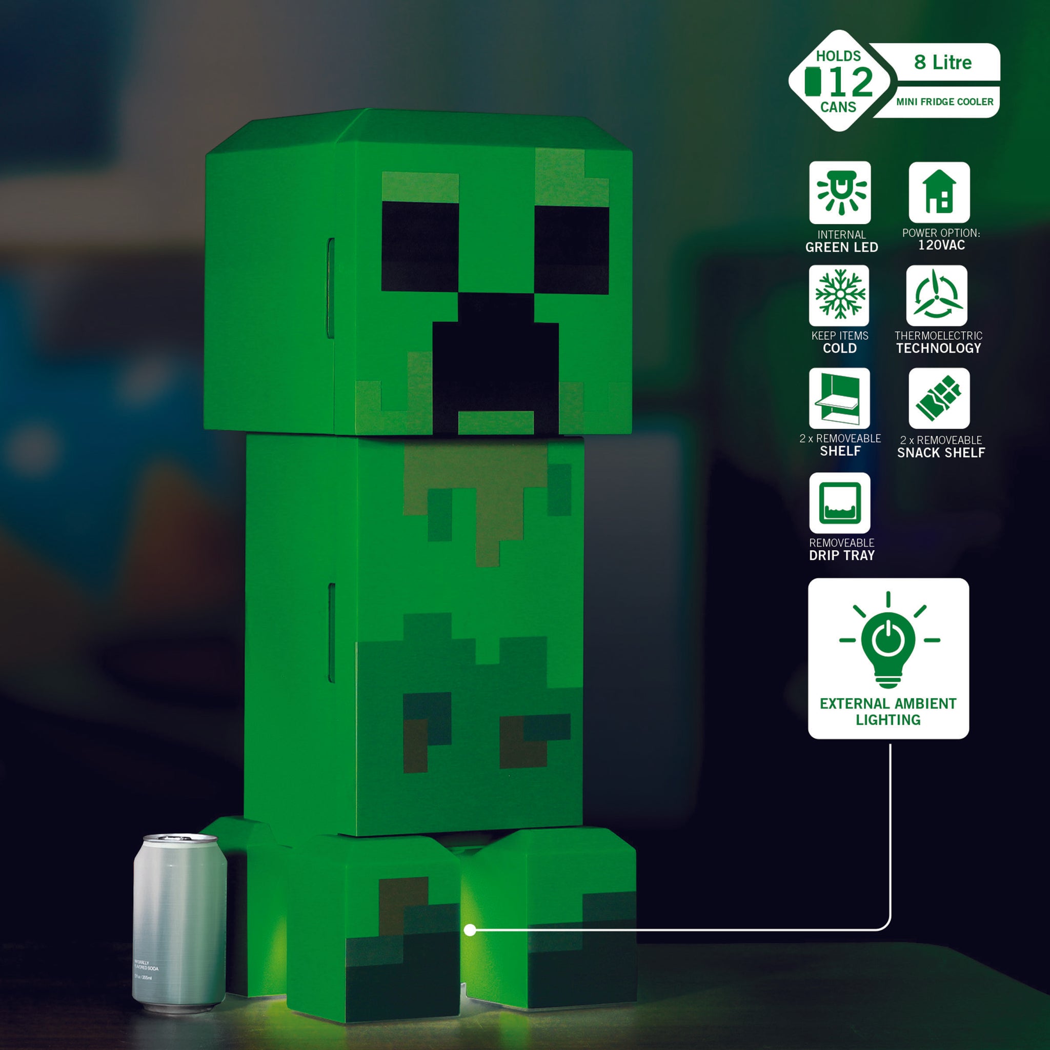 Minecraft Legends Large Creeper Mini Fridge – Ukonic