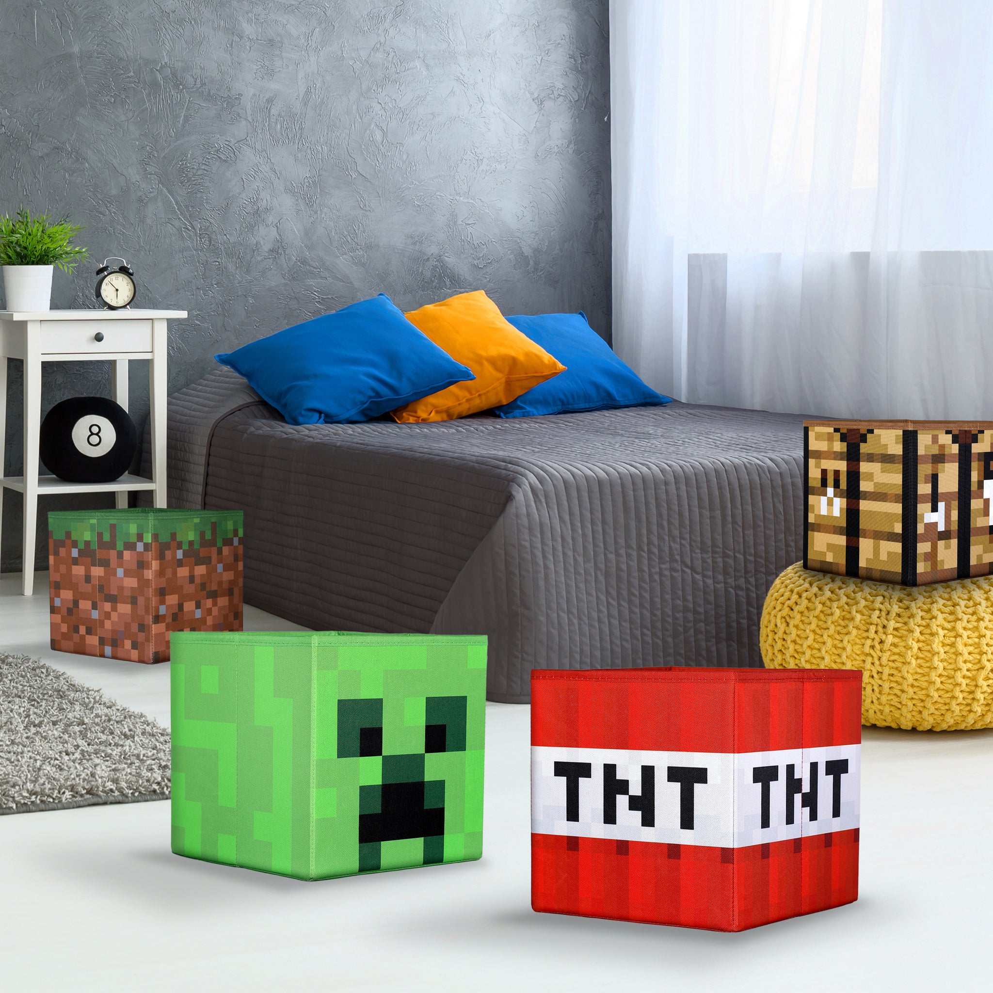 Ukonic Minecraft 10-inch Storage Bin Organizer Set
