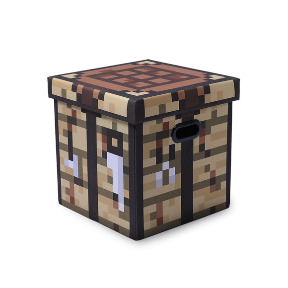 Minecraft Crafting Table Fabric Storage Bin Cube Organizer with Lid | 13 Inches