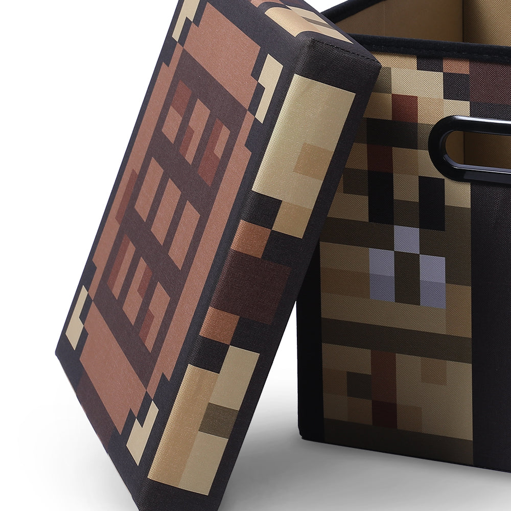 Minecraft Crafting Table Fabric Storage Bin Cube Organizer with Lid