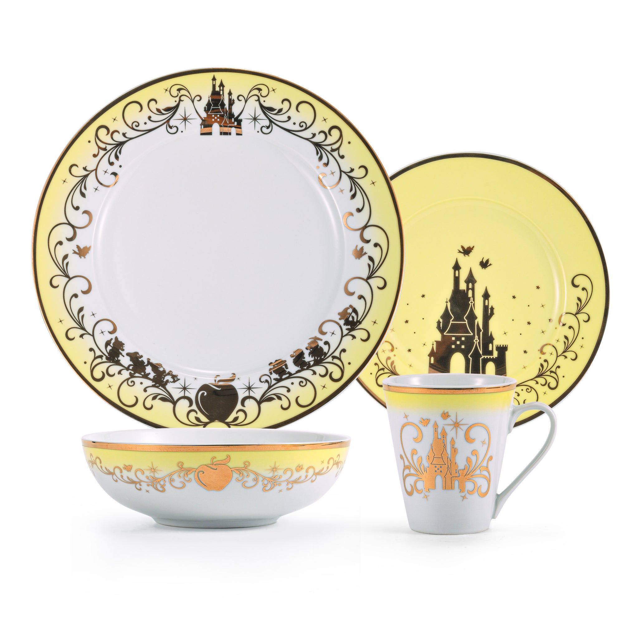 Disney Princess 16-Piece Dinnerware Set | Merida, Pocahontas, Moana, Snow  White