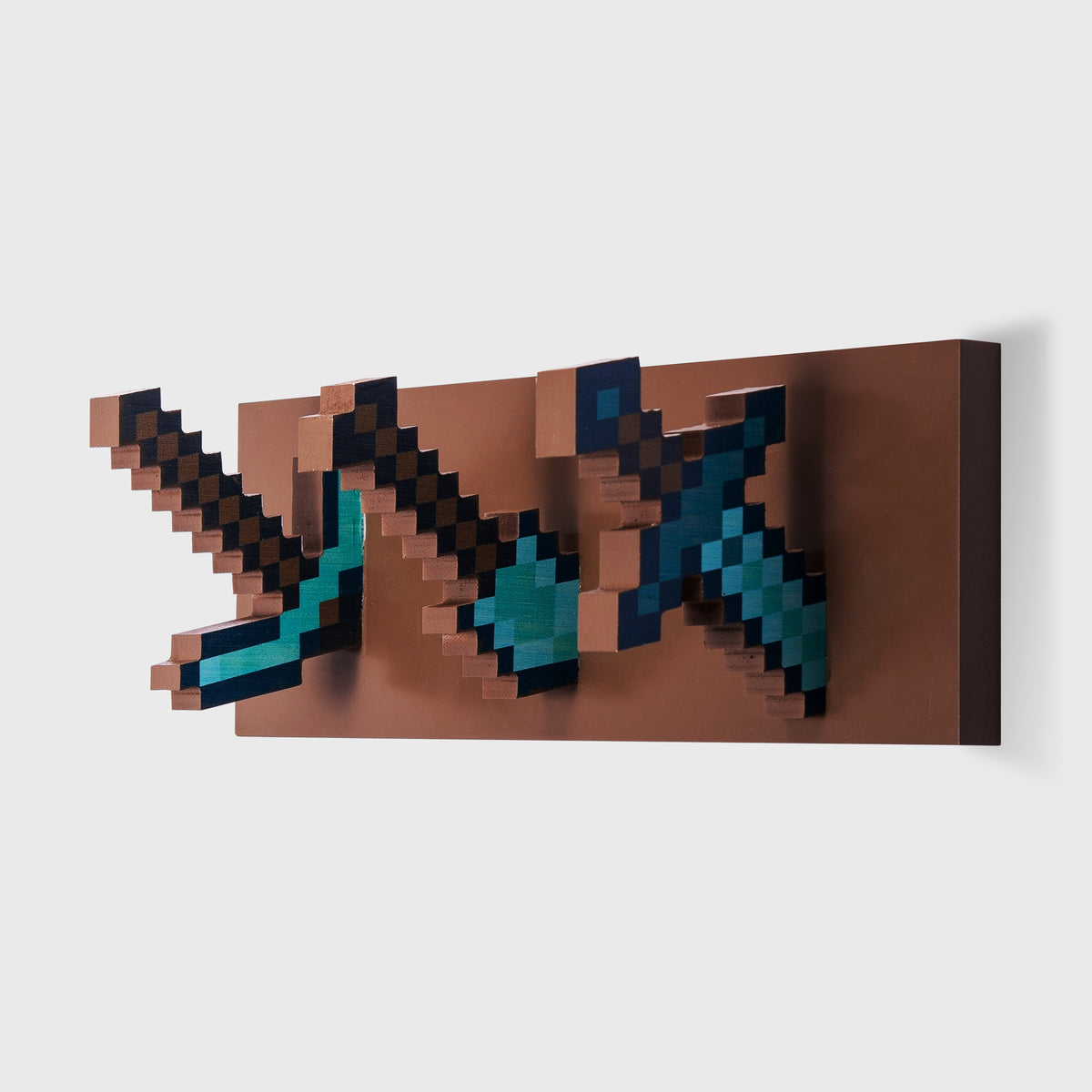 Sword Rack Minecraft Minecraft Diamond Tool Wall Coat Hooks Storage Rack – Ukonic