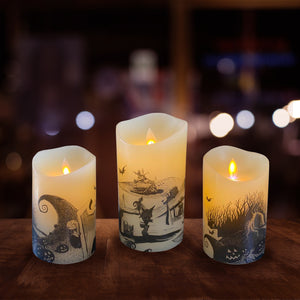 Nightmare Before Christmas Real Wax LED Candle | Set of 3