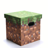 Minecraft Green Grass Block Storage Bin With Lid