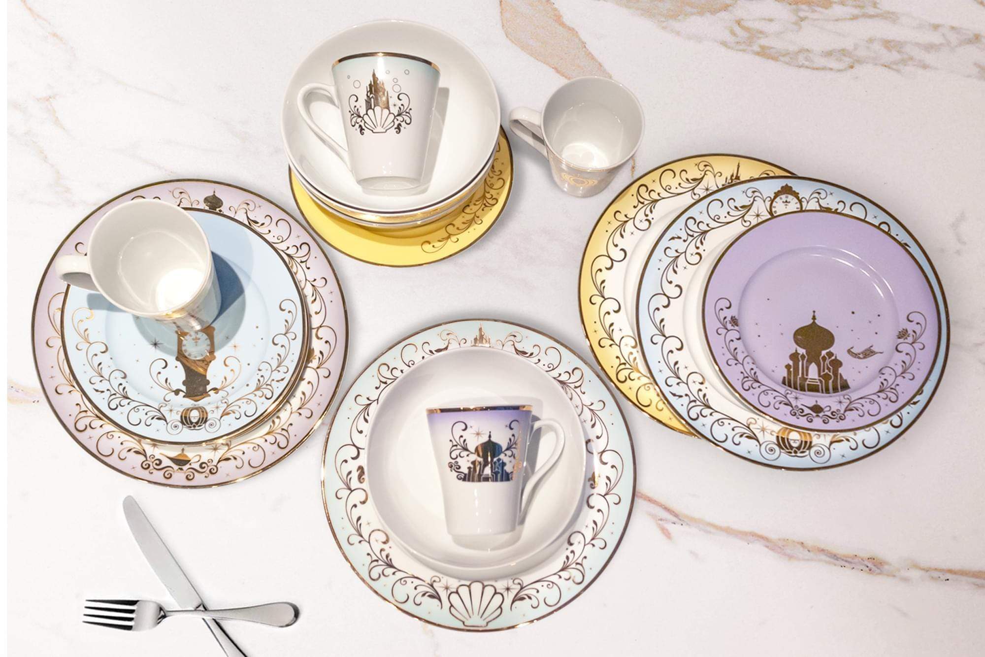 Disney Princess Dinnerware Set 1 Cinderella Jasmine Ariel Belle Ukonic